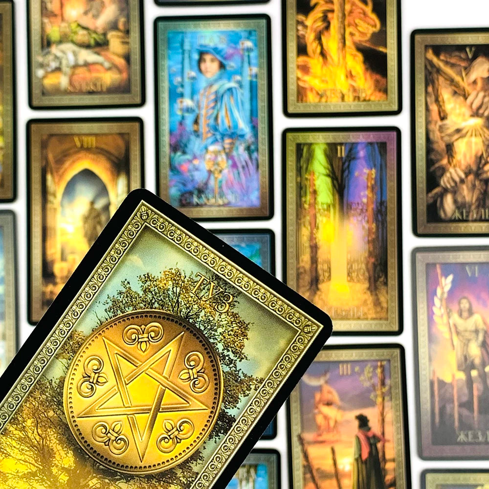 Russian Version Tarot Cards Divination Fortune Telling With Paper Guidebook Deck, Family Gathering Entertainment Board Game