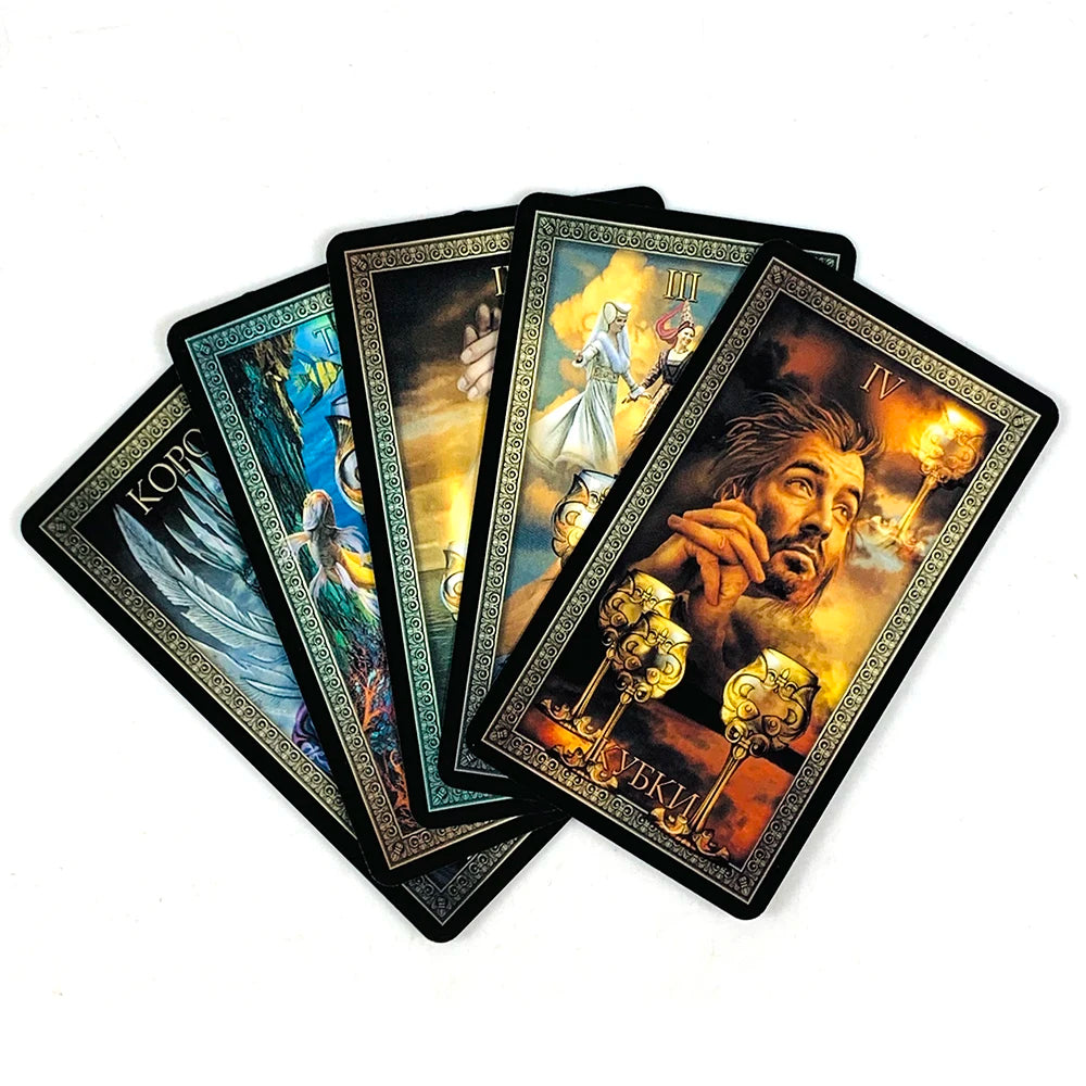 Russian Version Tarot Cards Divination Fortune Telling With Paper Guidebook Deck, Family Gathering Entertainment Board Game