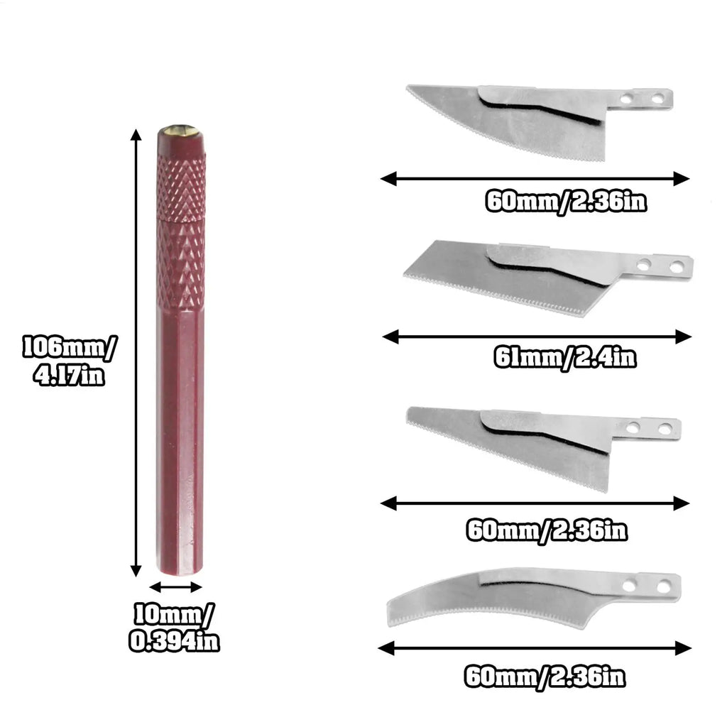 Model Craft Hand Saw Tool Kit with 4 Cutters Precision Hobby Saw for Handcrafted Woodworking Mini Hacksaw for DIY Modeling