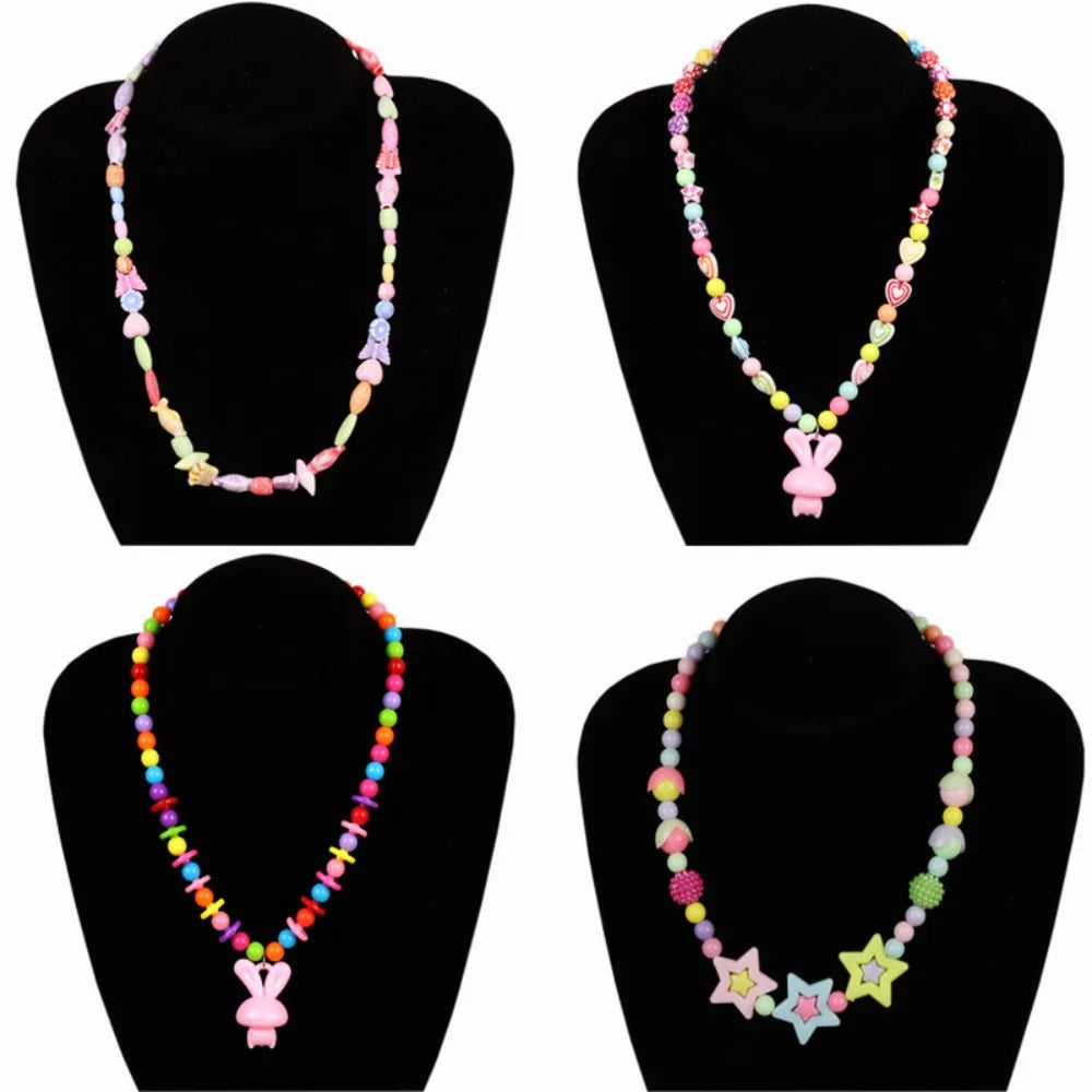 Arts Crafts DIY Handmade Beaded Kit Toy Jewelry Set Handmade Kit for Make Bracelets Beads Toys DIY Toy Kawaii