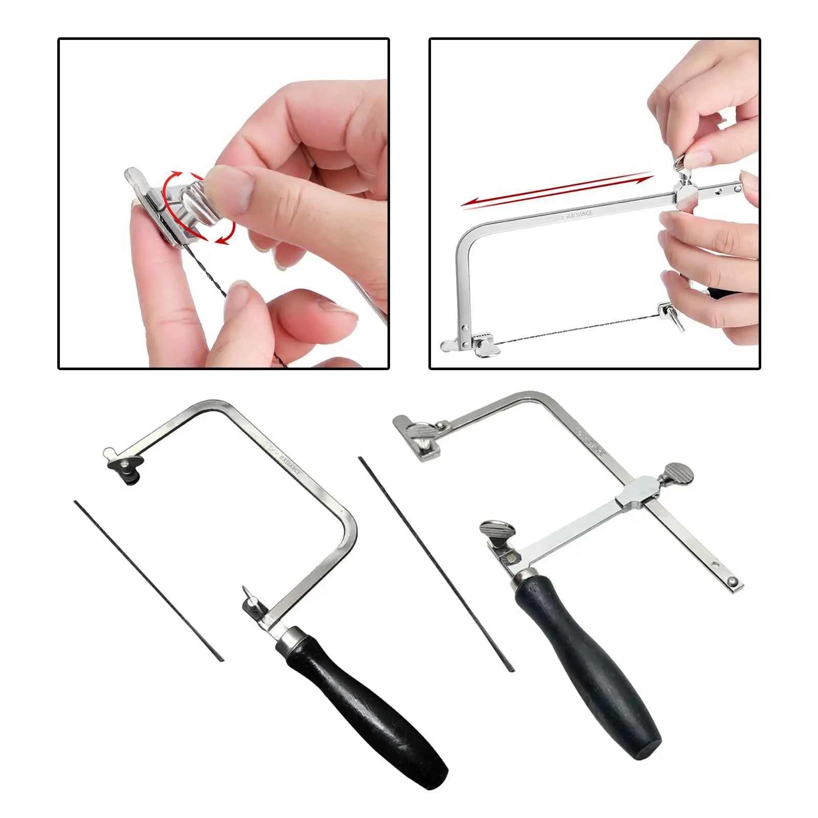 Jewelers Saw Hobby Crafts for Jewelry Making and 12 Blade DIY Woodworking Making Tools Handle Tool Carving Crafts Bow Saw