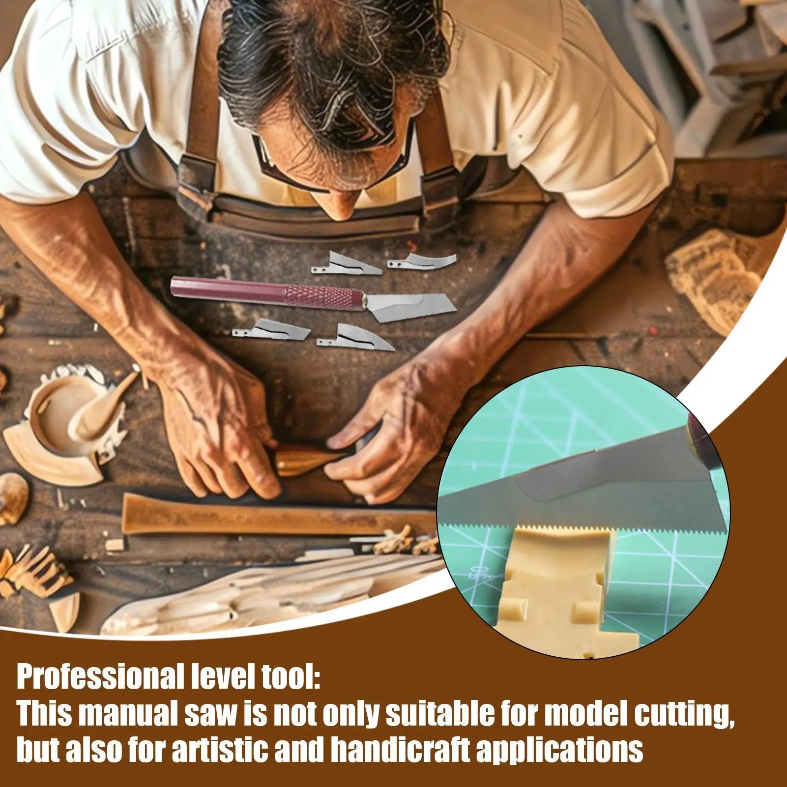 Model Craft Hand Saw Tool Kit with 4 Cutters Precision Hobby Saw for Handcrafted Woodworking Mini Hacksaw for DIY Modeling