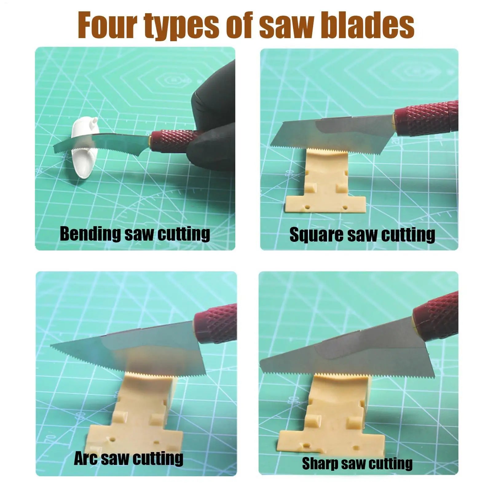 Model Craft Hand Saw Tool Kit with 4 Cutters Precision Hobby Saw for Handcrafted Woodworking Mini Hacksaw for DIY Modeling