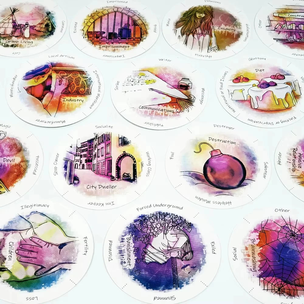 Uncover Your Past Life Oracle Deck Round Shape 87 Cards with PDF Guide Book Divination Oracle Cards Tarot Game