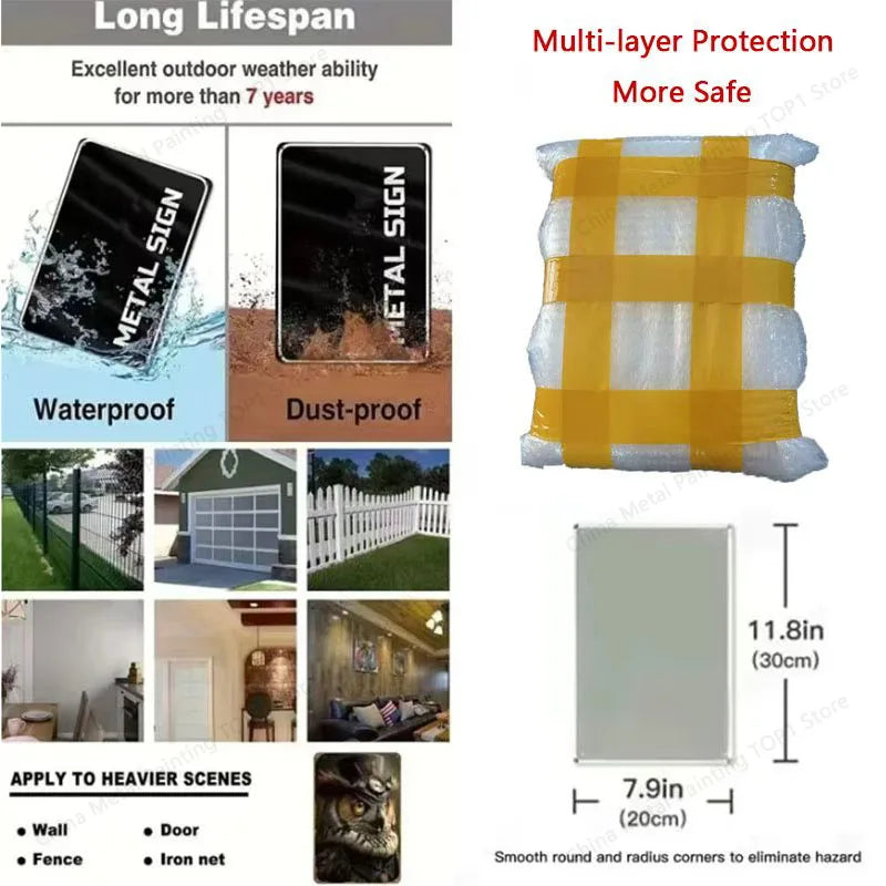 Tarot Cards Retro Vintage Metal Sign Decoration Wall Decor Cyberpunk Poster Bar Restaurant Cafe Game Room Garage Decoration H