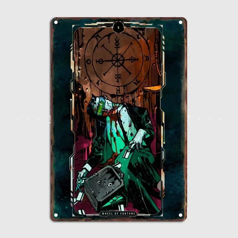 Tarot Cards Retro Vintage Metal Sign Decoration Wall Decor Cyberpunk Poster Bar Restaurant Cafe Game Room Garage Decoration H