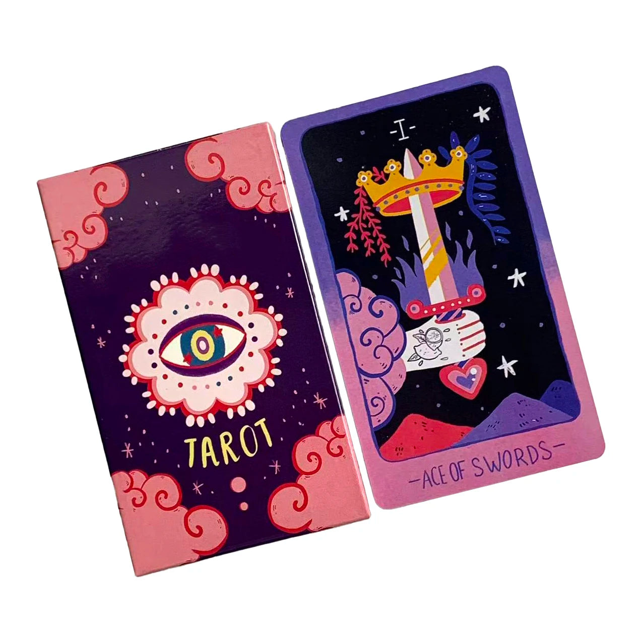 NEW Tarot Cards 78 Pcs Cards Imbued With The Soothing Tones Of A Pink and Sky-Blue Color Palette Game Cards Family Gathering Gam