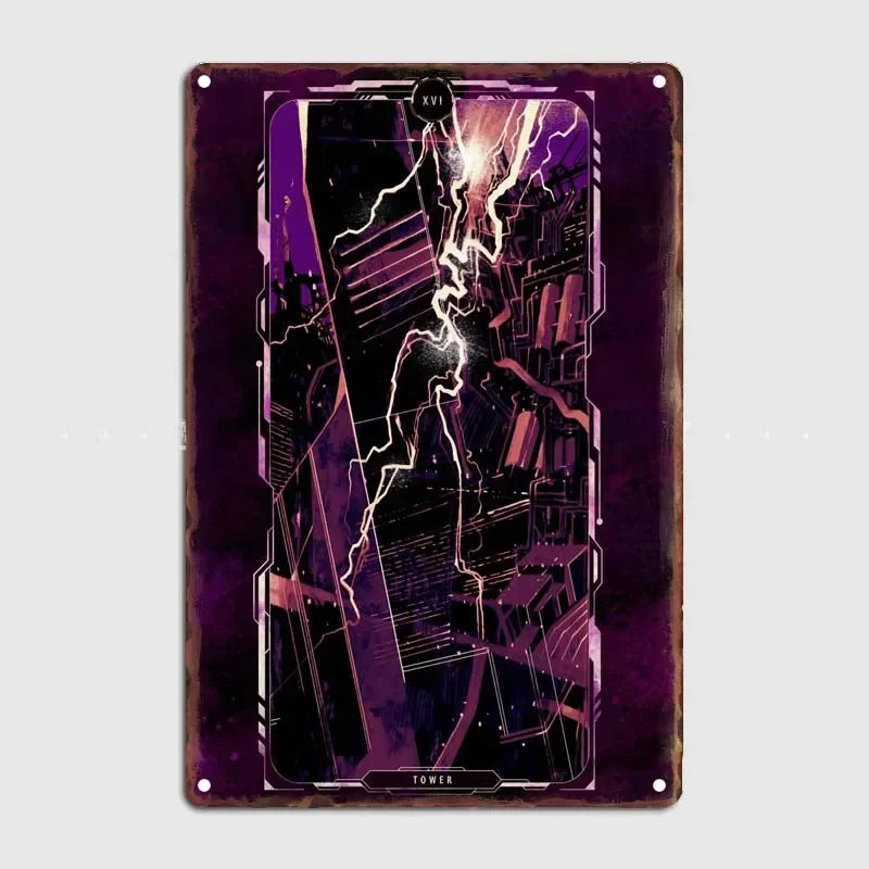 Tarot Cards Retro Vintage Metal Sign Decoration Wall Decor Cyberpunk Poster Bar Restaurant Cafe Game Room Garage Decoration H