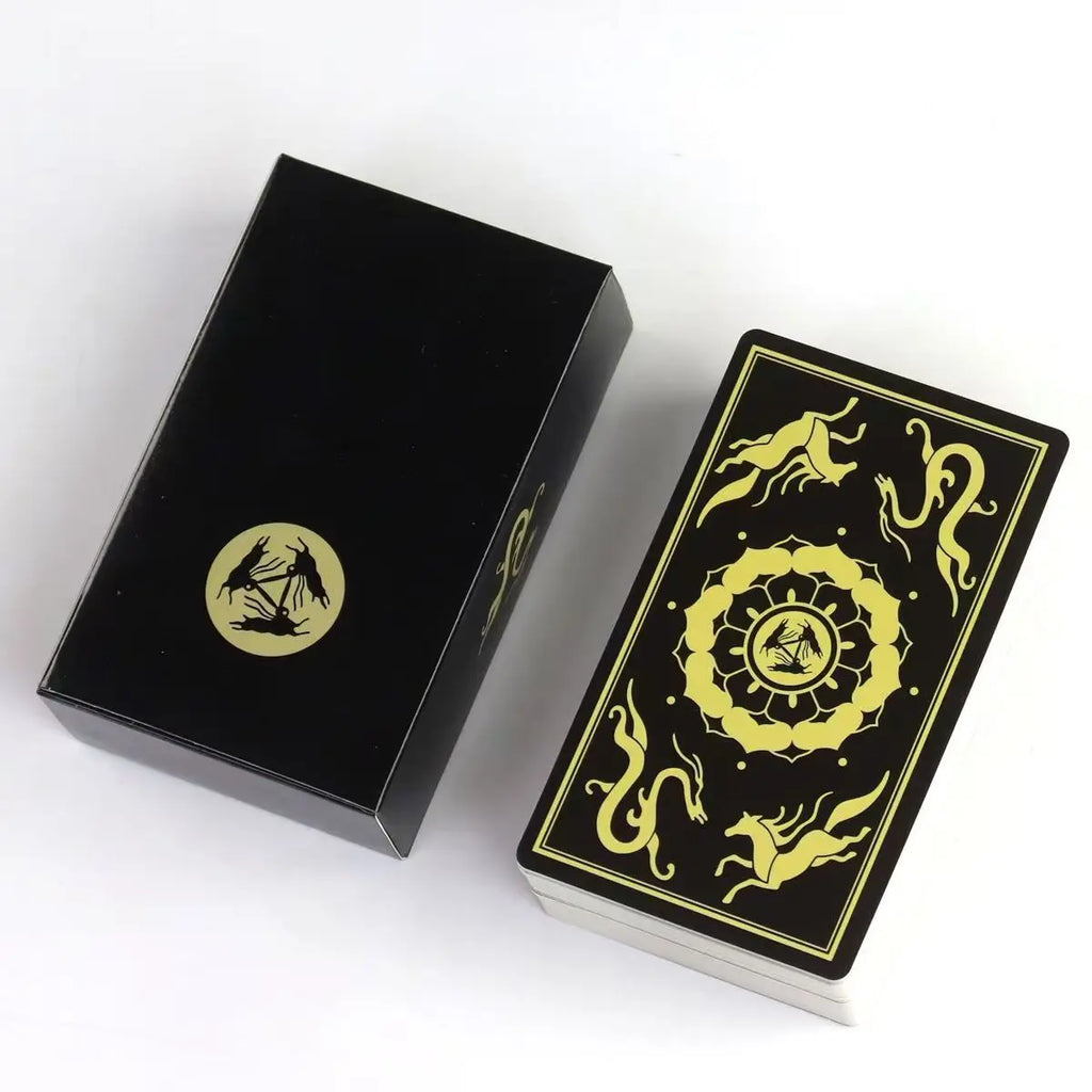 Chinese Opera Tarot Deck Black Border, Waite-Based System 78 Pcs Cards Perfect for Collectors & Readers - 10.3*6cm