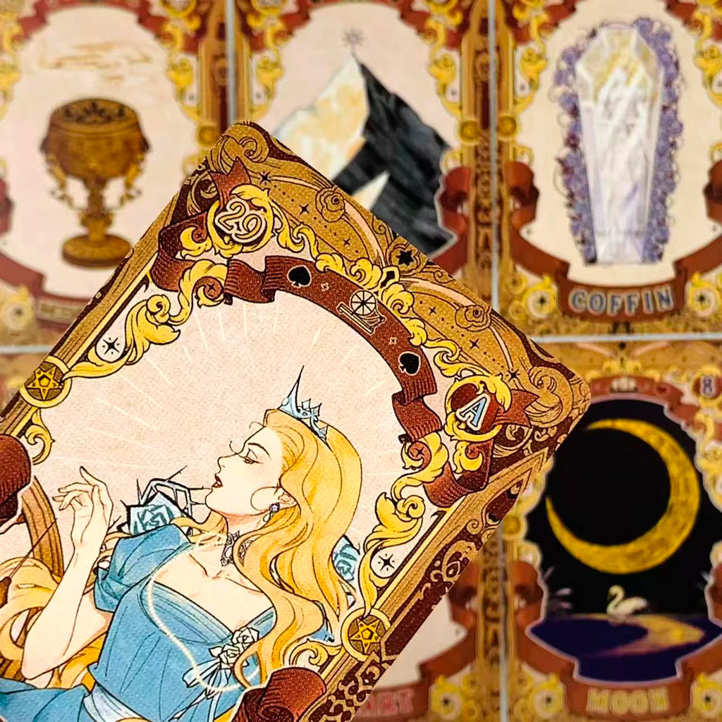 Cards Game 42 Pcs Beautifully Art Designed Board Games and Tarot Reading,Family Party Playing Games Halloween and Christmas Gift