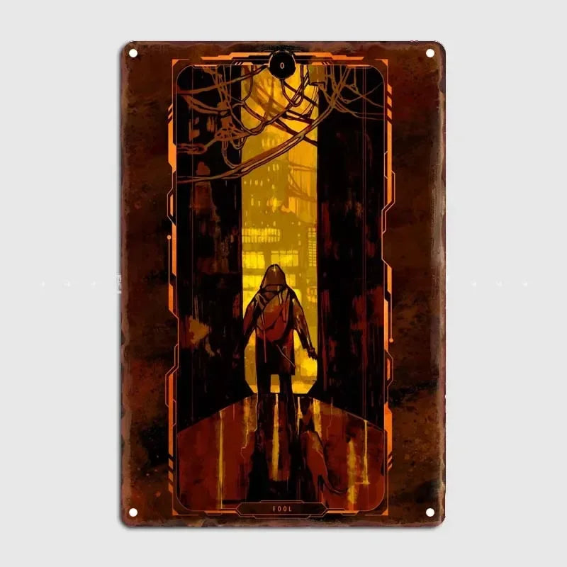Tarot Cards Retro Vintage Metal Sign Decoration Wall Decor Cyberpunk Poster Bar Restaurant Cafe Game Room Garage Decoration H