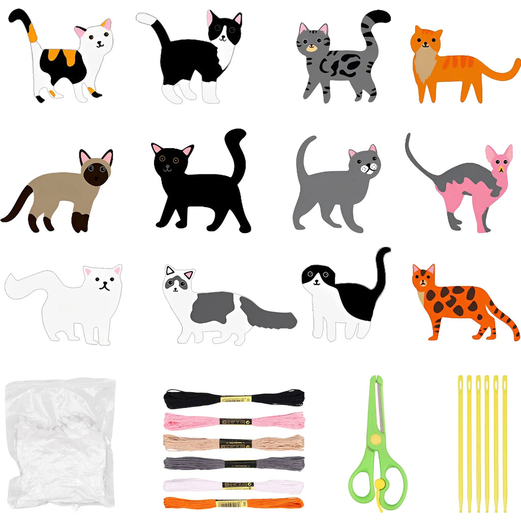 Sewing Crafts Kits Forest Creatures DIY Sewing Felt Plush Animals for Beginner Kids Educational Art Supplies Toy Craft Kit