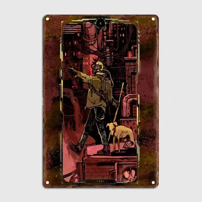 Tarot Cards Retro Vintage Metal Sign Decoration Wall Decor Cyberpunk Poster Bar Restaurant Cafe Game Room Garage Decoration H