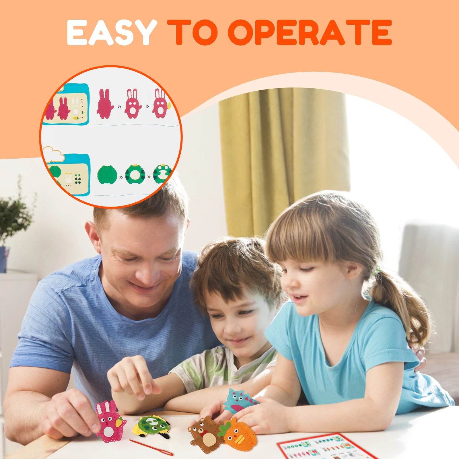 Sewing Crafts Kits Forest Creatures DIY Sewing Felt Plush Animals for Beginner Kids Educational Art Supplies Toy Craft Kit