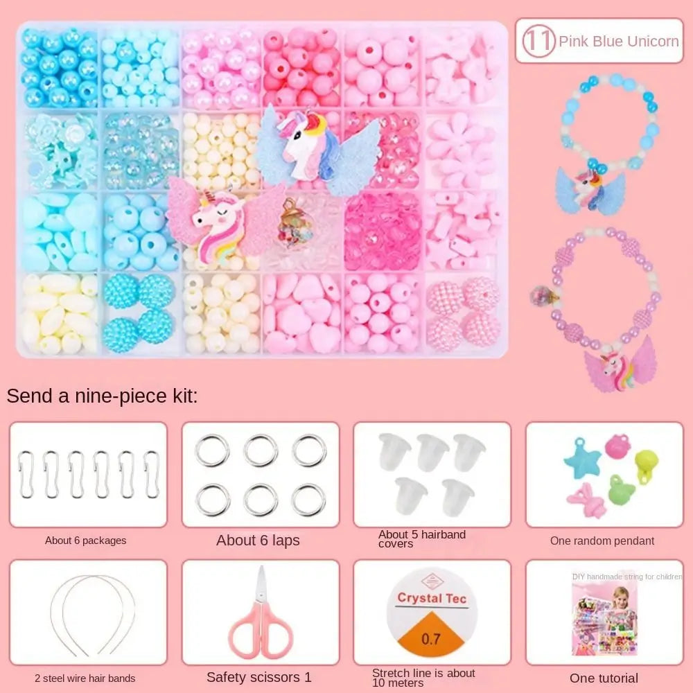 Arts Crafts DIY Handmade Beaded Kit Toy Jewelry Set Handmade Kit for Make Bracelets Beads Toys DIY Toy Kawaii