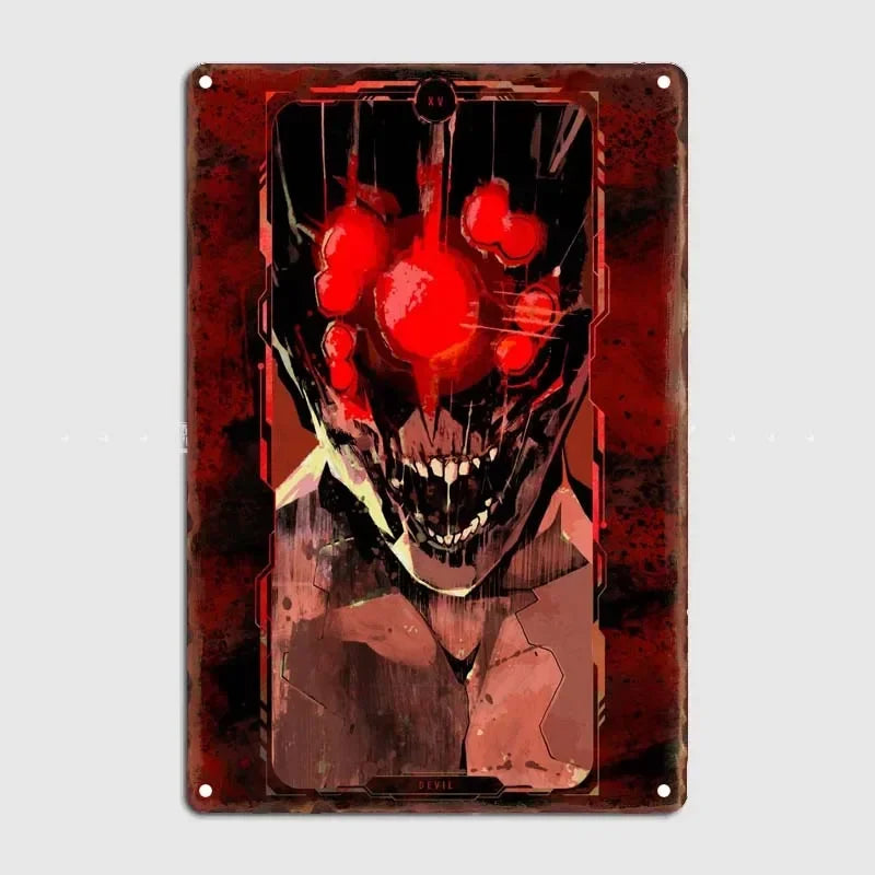 Tarot Cards Retro Vintage Metal Sign Decoration Wall Decor Cyberpunk Poster Bar Restaurant Cafe Game Room Garage Decoration H