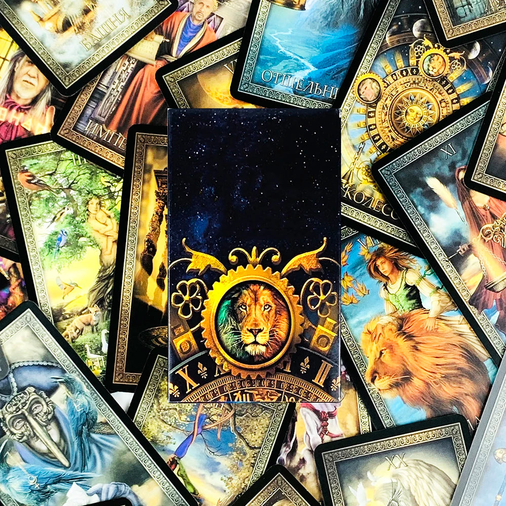 Russian Version Tarot Cards Divination Fortune Telling With Paper Guidebook Deck, Family Gathering Entertainment Board Game