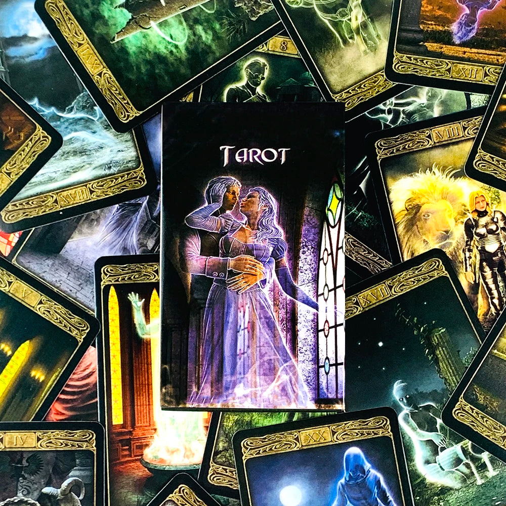 Tarot Cards A 78 Deck English Visions Fate Divination Edition Deck Borad Playing Games,Family Party Board Game Cards