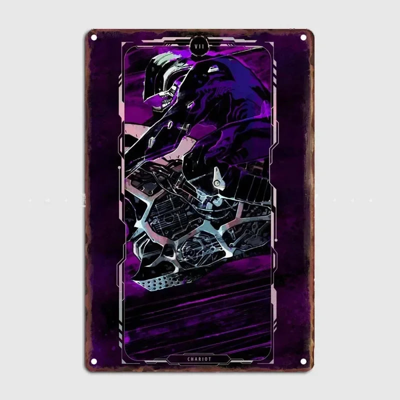 Tarot Cards Retro Vintage Metal Sign Decoration Wall Decor Cyberpunk Poster Bar Restaurant Cafe Game Room Garage Decoration H