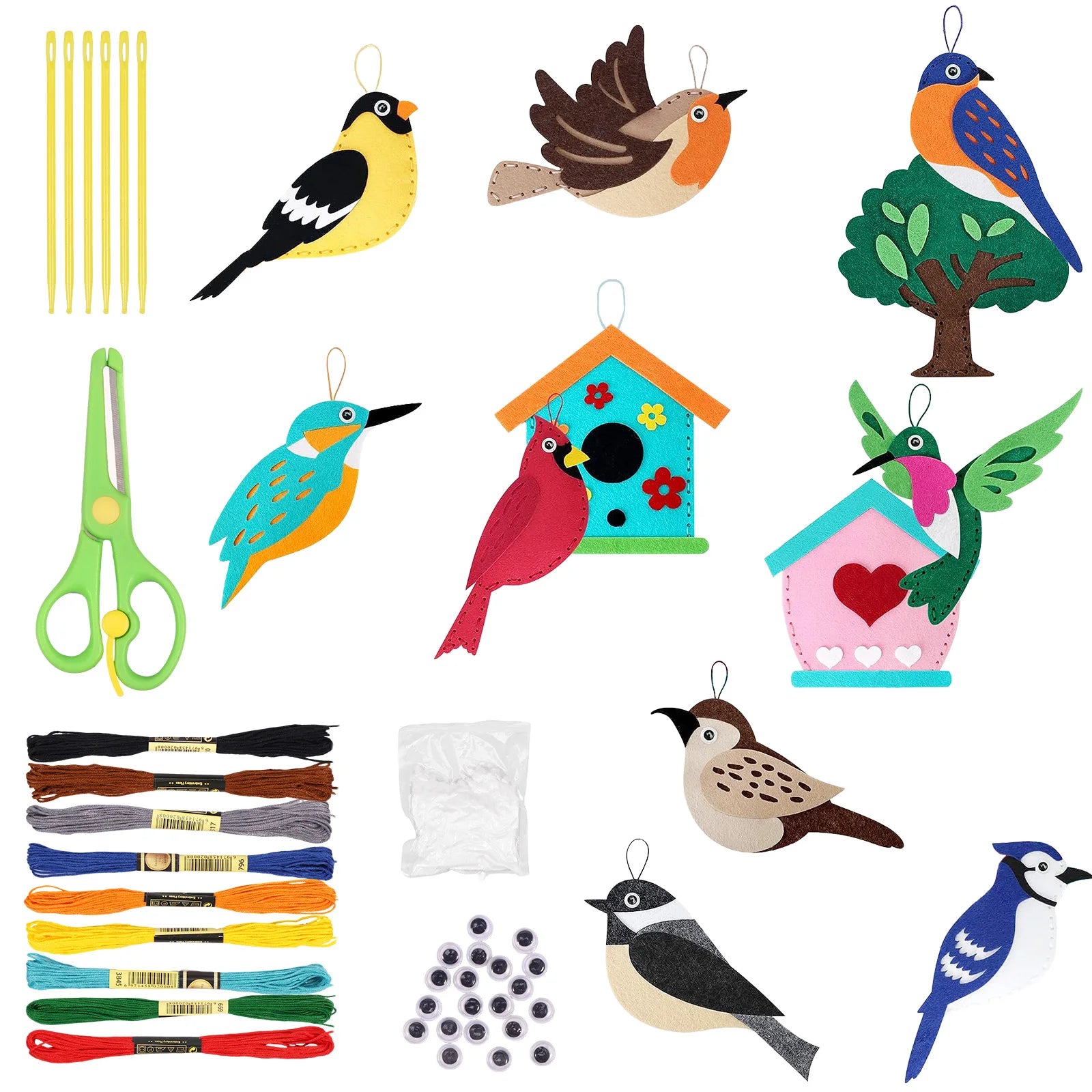 Sewing Crafts Kits Forest Creatures DIY Sewing Felt Plush Animals for Beginner Kids Educational Art Supplies Toy Craft Kit