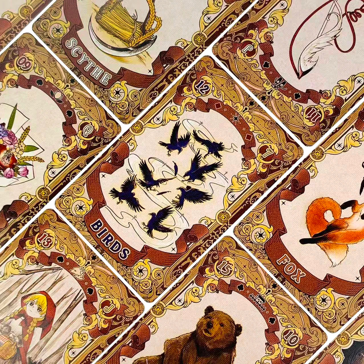 Cards Game 42 Pcs Beautifully Art Designed Board Games and Tarot Reading,Family Party Playing Games Halloween and Christmas Gift