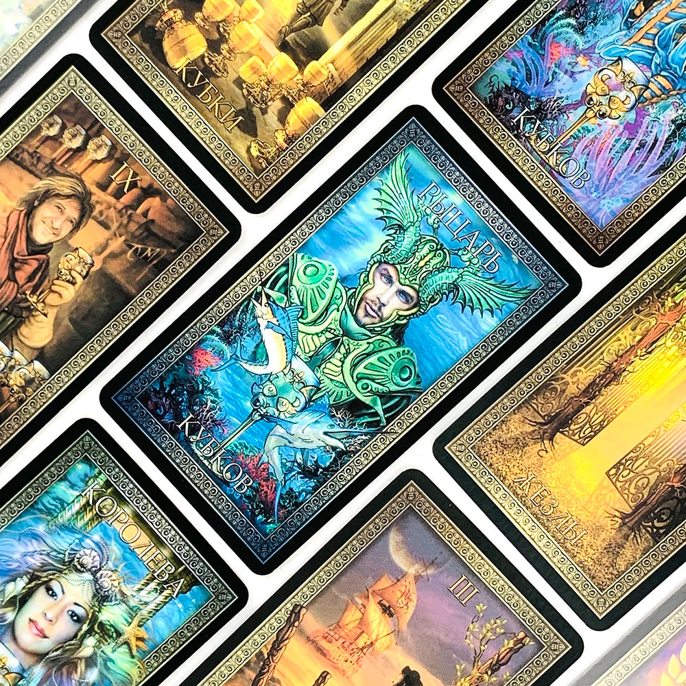 Russian Version Tarot Cards Divination Fortune Telling With Paper Guidebook Deck, Family Gathering Entertainment Board Game