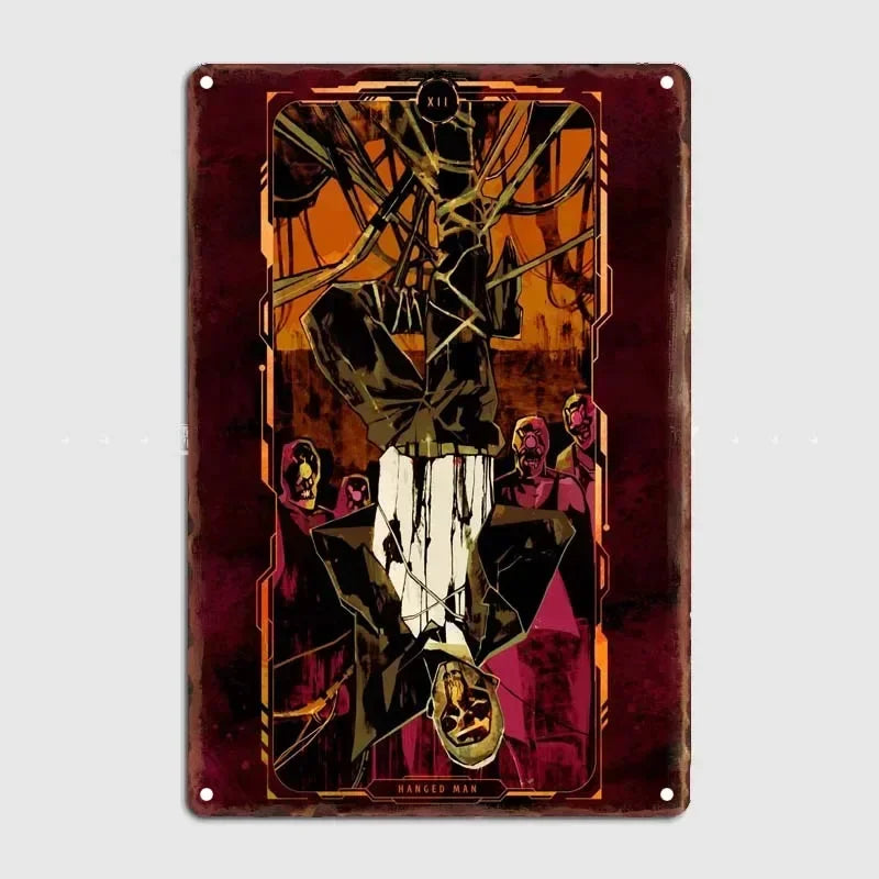 Tarot Cards Retro Vintage Metal Sign Decoration Wall Decor Cyberpunk Poster Bar Restaurant Cafe Game Room Garage Decoration H