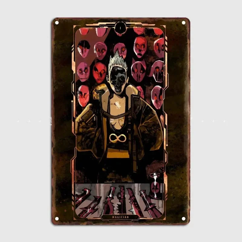 Tarot Cards Retro Vintage Metal Sign Decoration Wall Decor Cyberpunk Poster Bar Restaurant Cafe Game Room Garage Decoration H