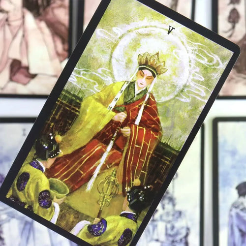 Chinese Opera Tarot Deck Black Border, Waite-Based System 78 Pcs Cards Perfect for Collectors & Readers - 10.3*6cm