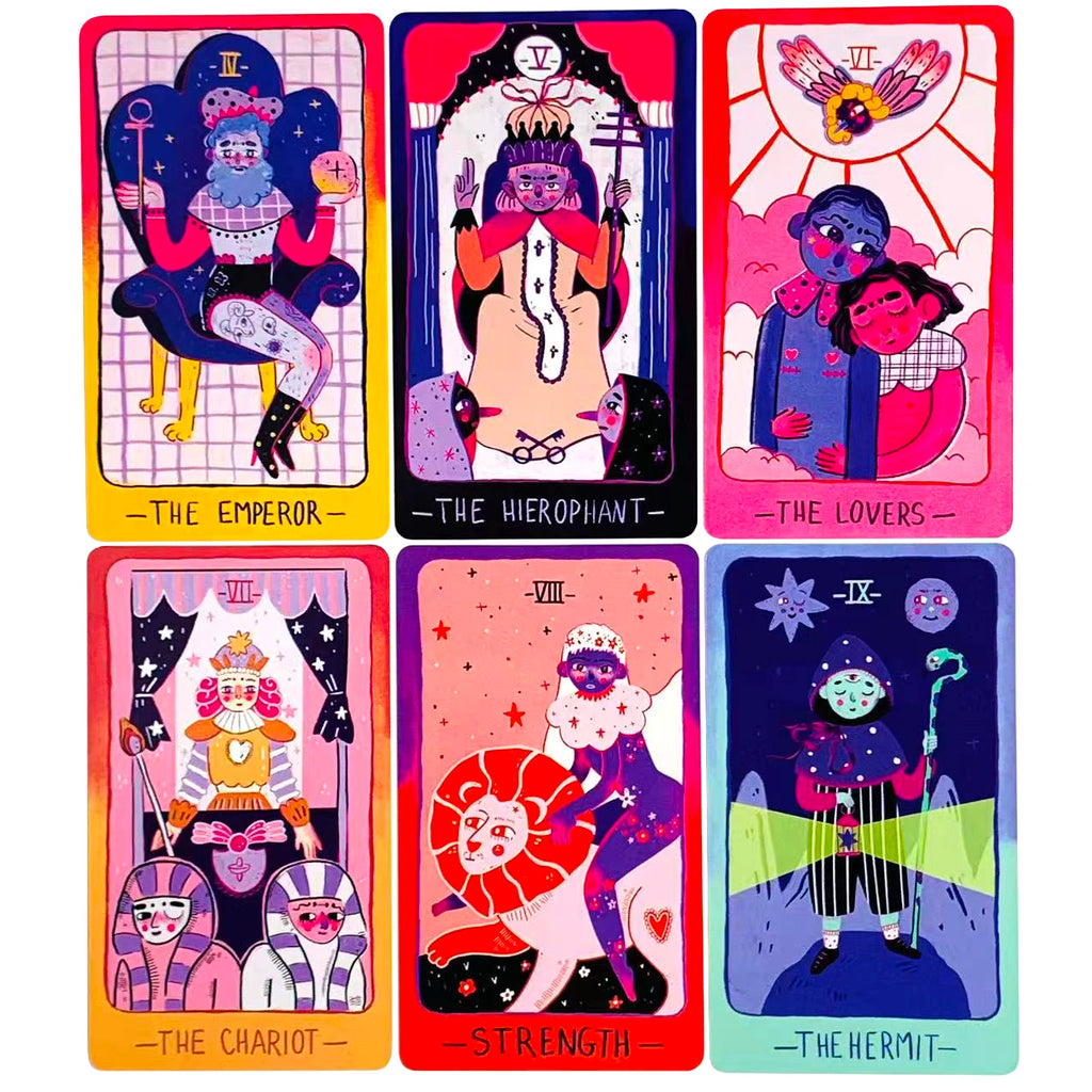 NEW Tarot Cards 78 Pcs Cards Imbued With The Soothing Tones Of A Pink and Sky-Blue Color Palette Game Cards Family Gathering Gam