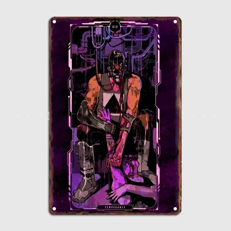 Tarot Cards Retro Vintage Metal Sign Decoration Wall Decor Cyberpunk Poster Bar Restaurant Cafe Game Room Garage Decoration H