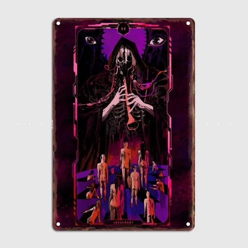 Tarot Cards Retro Vintage Metal Sign Decoration Wall Decor Cyberpunk Poster Bar Restaurant Cafe Game Room Garage Decoration H