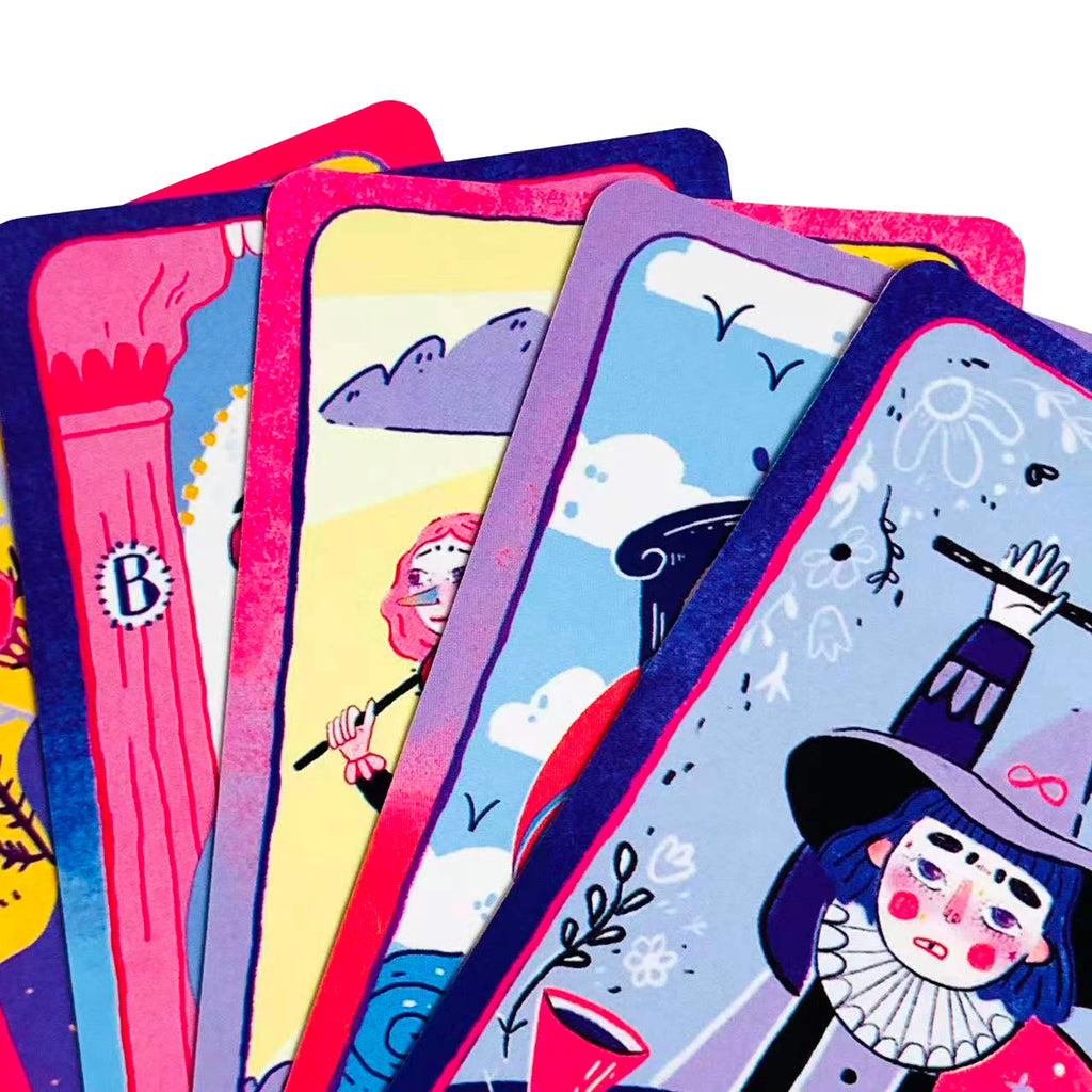 NEW Tarot Cards 78 Pcs Cards Imbued With The Soothing Tones Of A Pink and Sky-Blue Color Palette Game Cards Family Gathering Gam