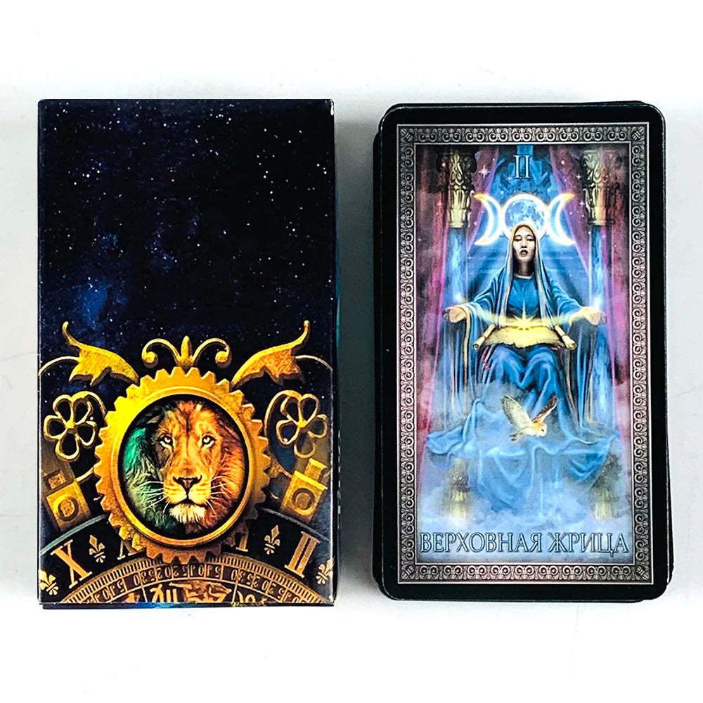 Russian Version Tarot Cards Divination Fortune Telling With Paper Guidebook Deck, Family Gathering Entertainment Board Game