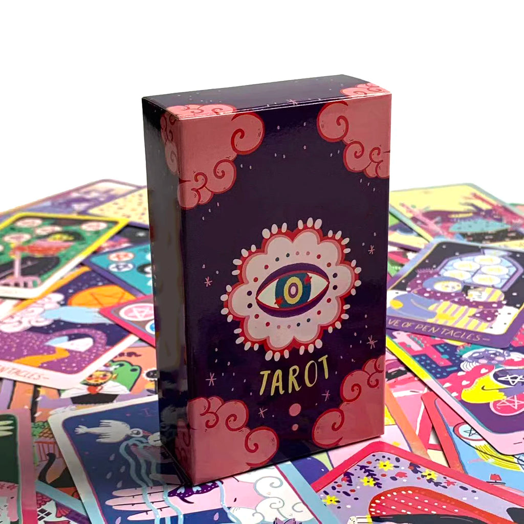 NEW Tarot Cards 78 Pcs Cards Imbued With The Soothing Tones Of A Pink and Sky-Blue Color Palette Game Cards Family Gathering Gam