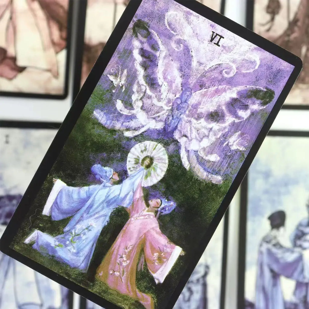 Chinese Opera Tarot Deck Black Border, Waite-Based System 78 Pcs Cards Perfect for Collectors & Readers - 10.3*6cm