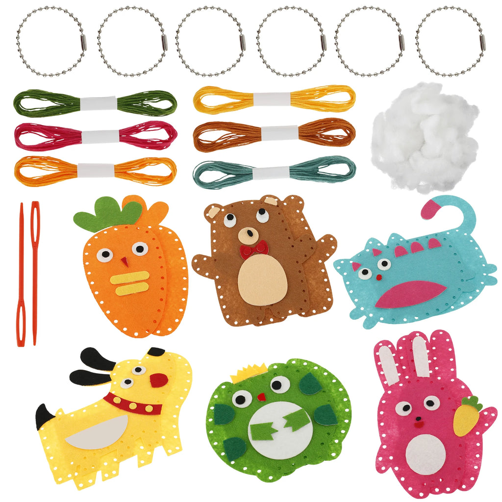 Sewing Crafts Kits Forest Creatures DIY Sewing Felt Plush Animals for Beginner Kids Educational Art Supplies Toy Craft Kit
