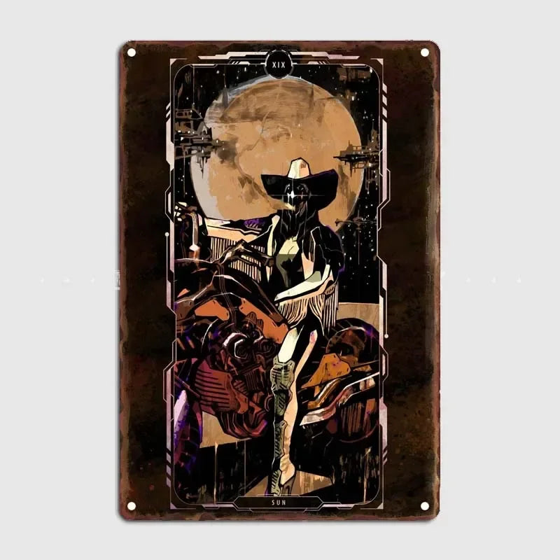 Tarot Cards Retro Vintage Metal Sign Decoration Wall Decor Cyberpunk Poster Bar Restaurant Cafe Game Room Garage Decoration H