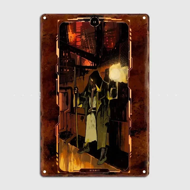Tarot Cards Retro Vintage Metal Sign Decoration Wall Decor Cyberpunk Poster Bar Restaurant Cafe Game Room Garage Decoration H