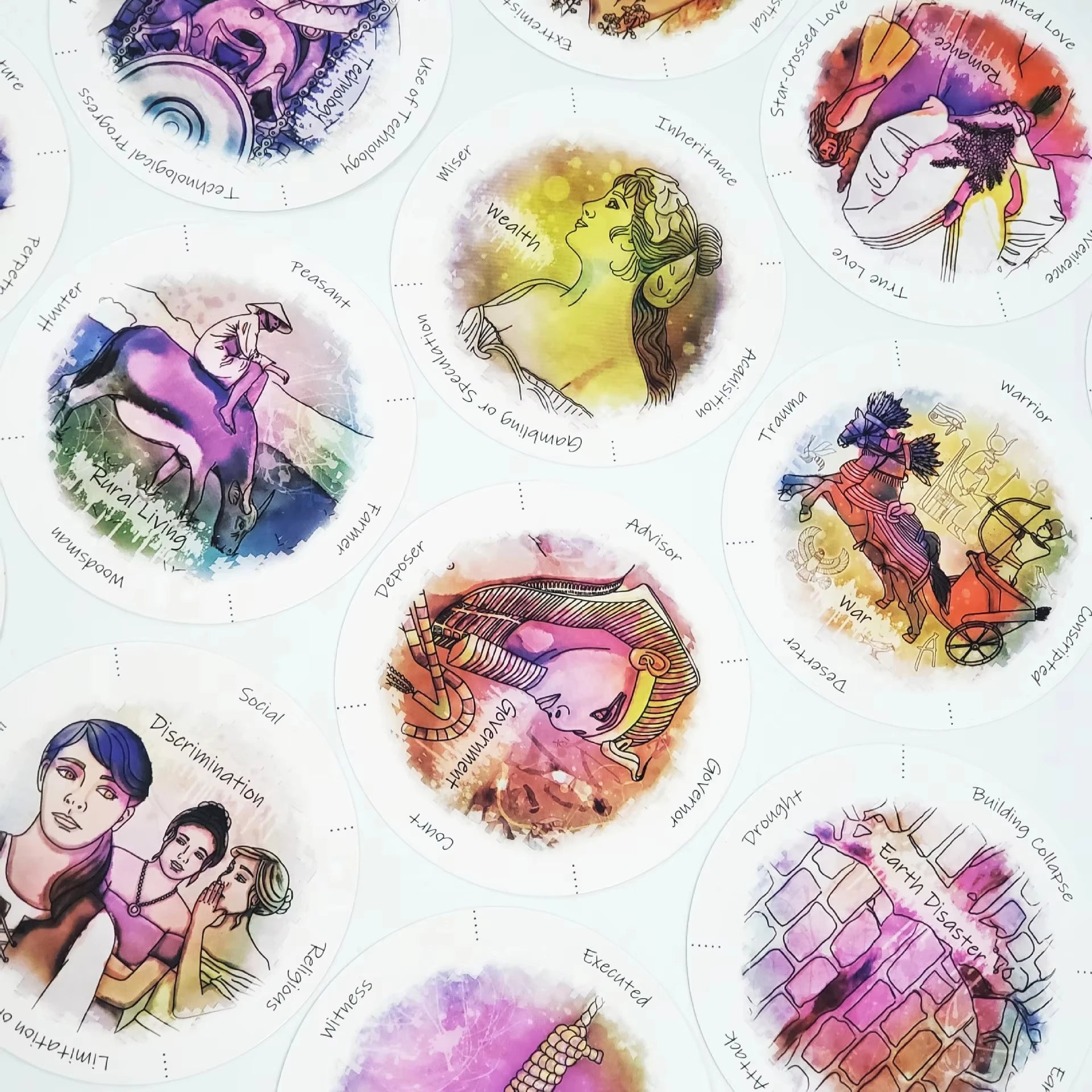 Uncover Your Past Life Oracle Deck Round Shape 87 Cards with PDF Guide Book Divination Oracle Cards Tarot Game