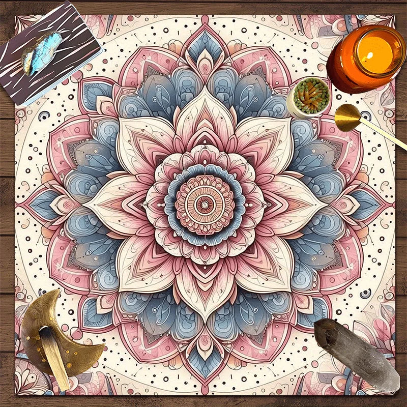 VIKAMA Tarot Starlight Tablecloth Sun and Moon Copper Pattern Mystic Totem Waterproof Divination Ritual Meditation Companion
