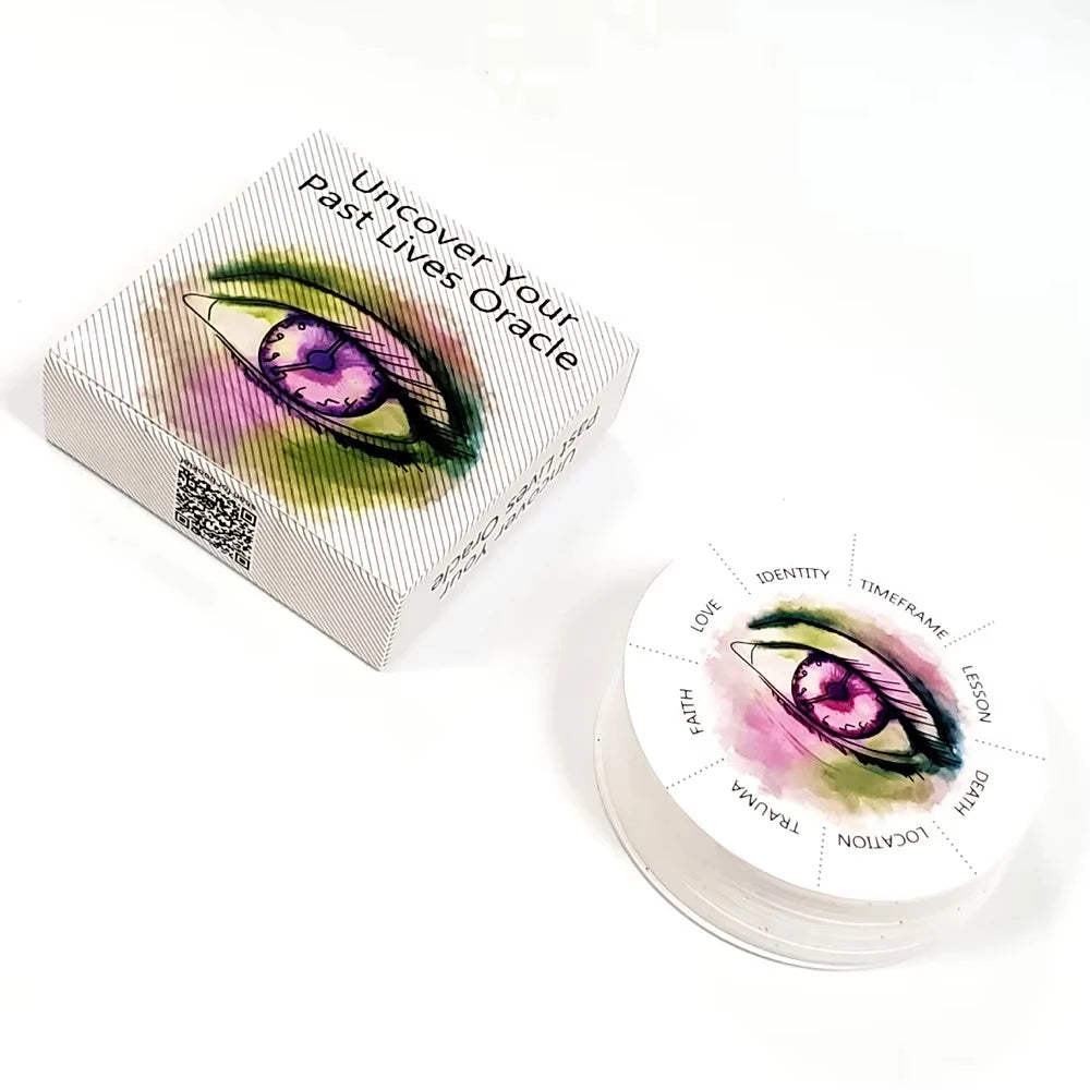 Uncover Your Past Life Oracle Deck Round Shape 87 Cards with PDF Guide Book Divination Oracle Cards Tarot Game