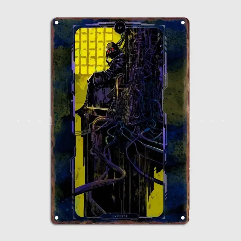 Tarot Cards Retro Vintage Metal Sign Decoration Wall Decor Cyberpunk Poster Bar Restaurant Cafe Game Room Garage Decoration H