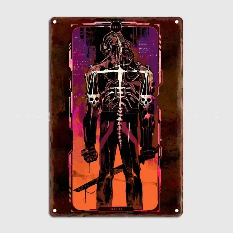 Tarot Cards Retro Vintage Metal Sign Decoration Wall Decor Cyberpunk Poster Bar Restaurant Cafe Game Room Garage Decoration H