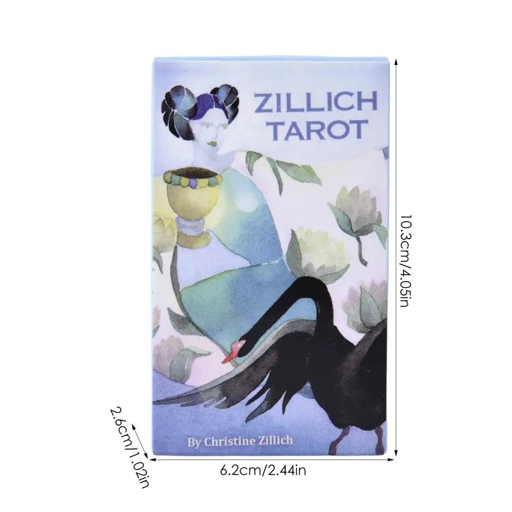 78-Card Deck Zillich Tarot With Paper Guidebook Colorful Ink Painting Style For Friends Entertainment Board Game