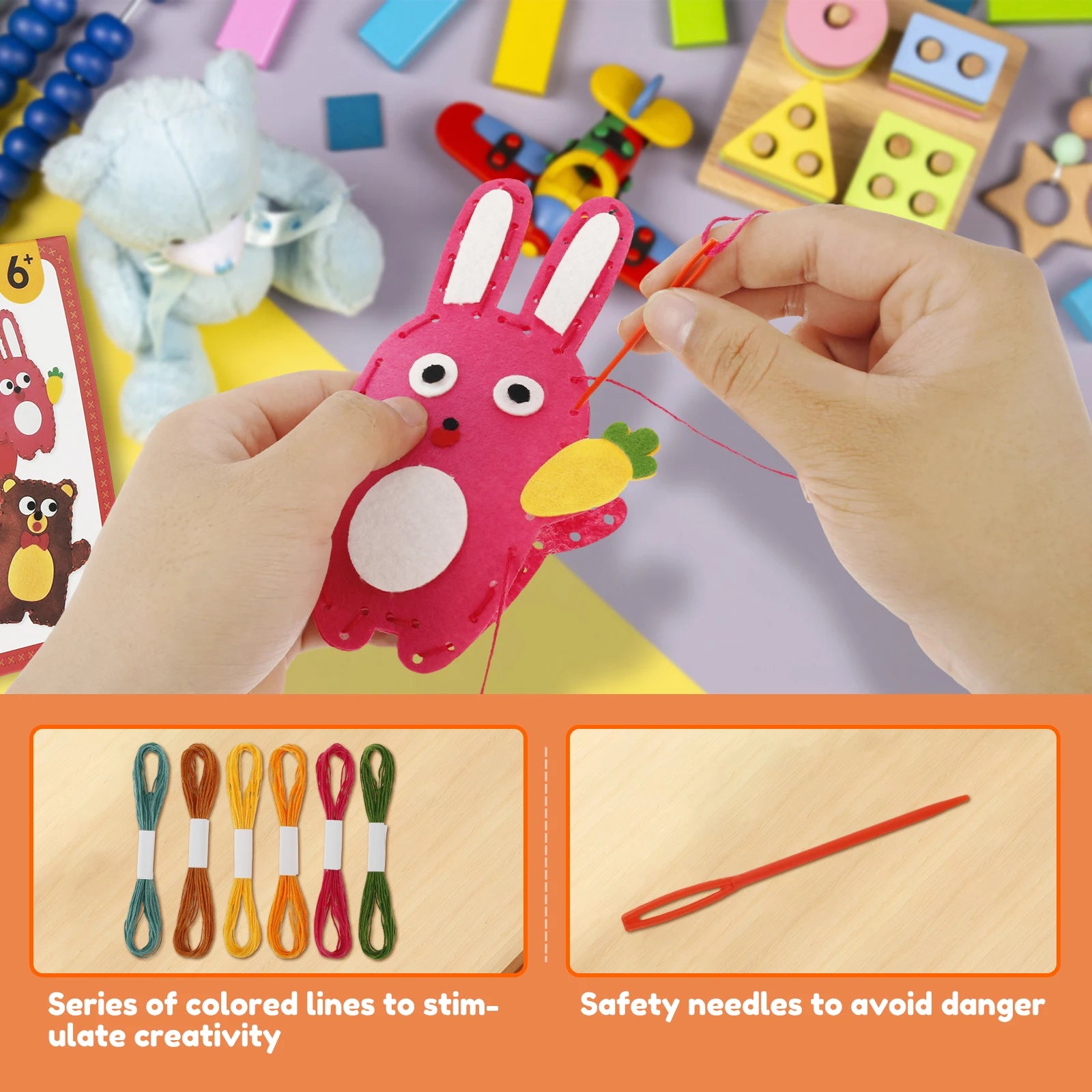 Sewing Crafts Kits Forest Creatures DIY Sewing Felt Plush Animals for Beginner Kids Educational Art Supplies Toy Craft Kit