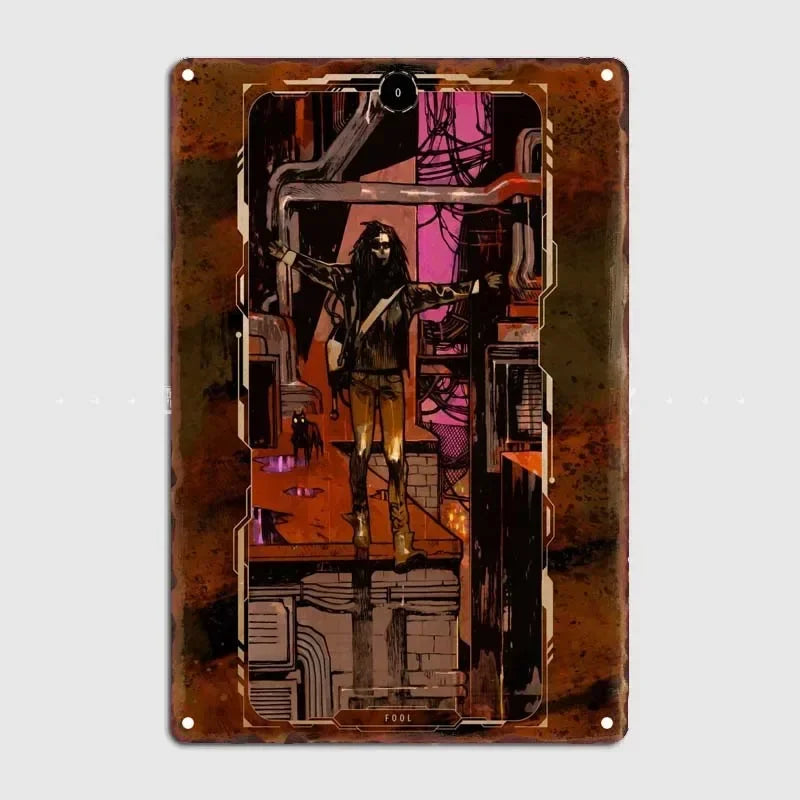 Tarot Cards Retro Vintage Metal Sign Decoration Wall Decor Cyberpunk Poster Bar Restaurant Cafe Game Room Garage Decoration H