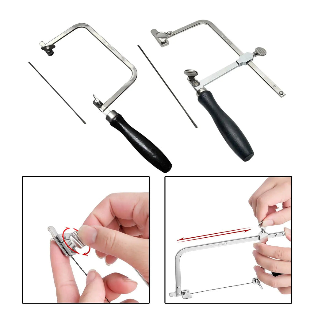 Jewelers Saw Hobby Crafts for Jewelry Making and 12 Blade DIY Woodworking Making Tools Handle Tool Carving Crafts Bow Saw